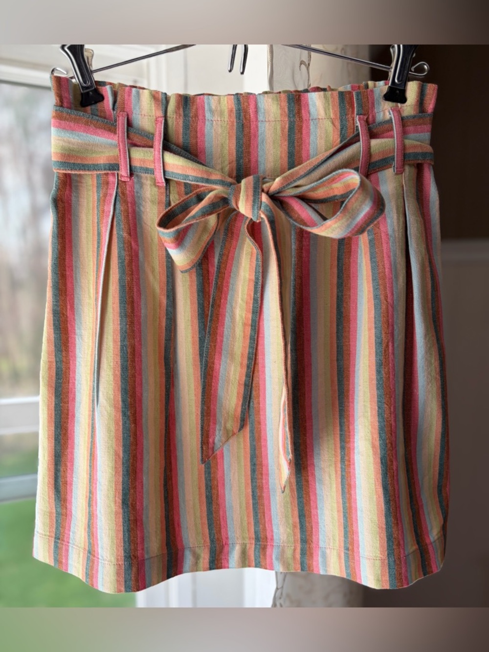 NWT American Eagle Multicolor Striped Tie-Waist Cotton Skirt Sz S Girly Preppy